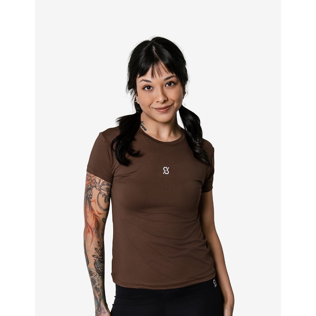 Blusinha Feminina Academia Fitness de Poliamida Dry Fit Baby Look Riber Fitness