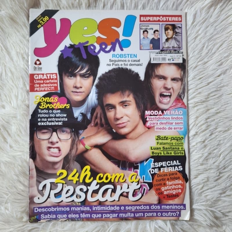 Revista Yes! Teen Restart - Justin Bieber, Luan Santana, Jonas Brothers, Taylor Lautner, Zac Efron, Robert Pattinson