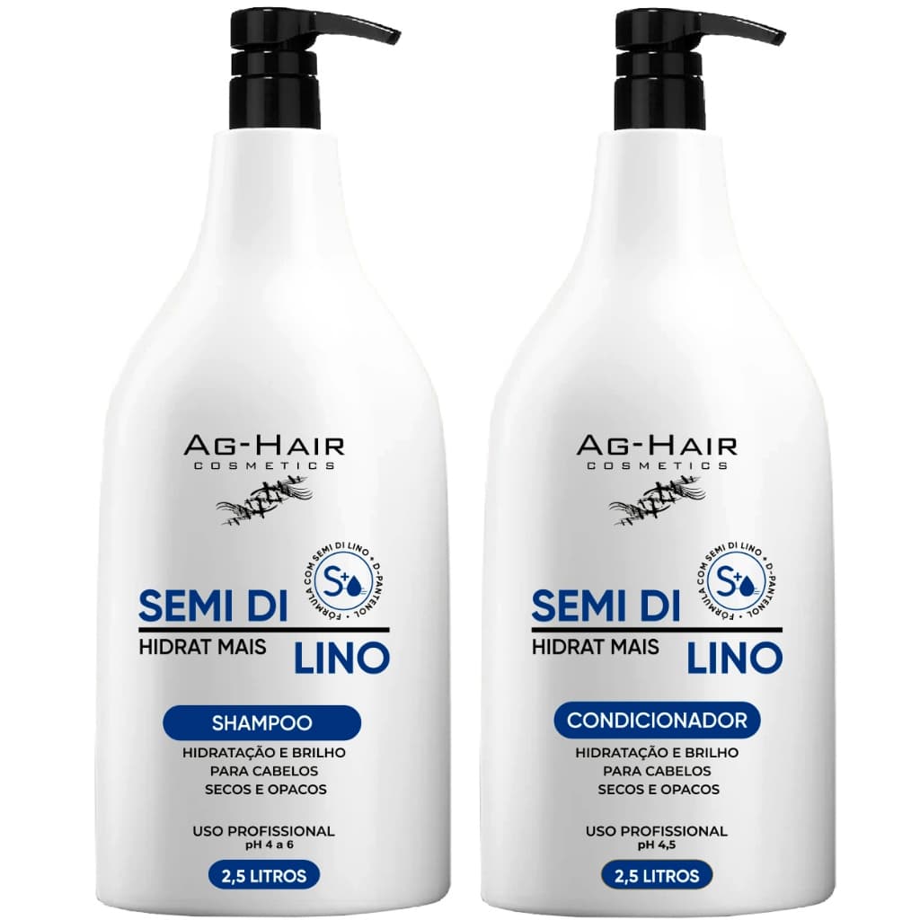 Kit Shampoo + Condicionador Semi Di Lino 2,5L Profissional – Hidratação, Brilho e Nutrição Capilar