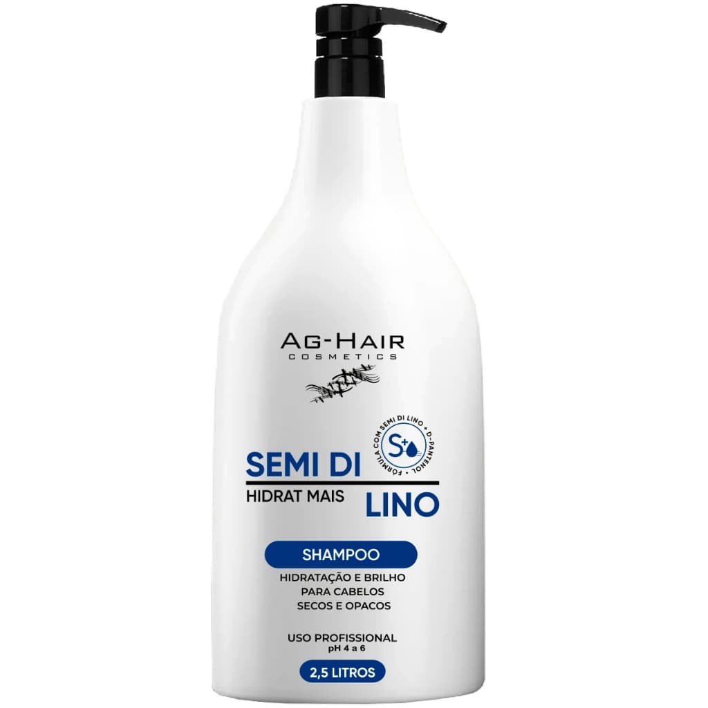 Shampoo AG Hair Semi di Lino 2,5L – Nutrição e Brilho para Cabelos Secos e Opacos!!