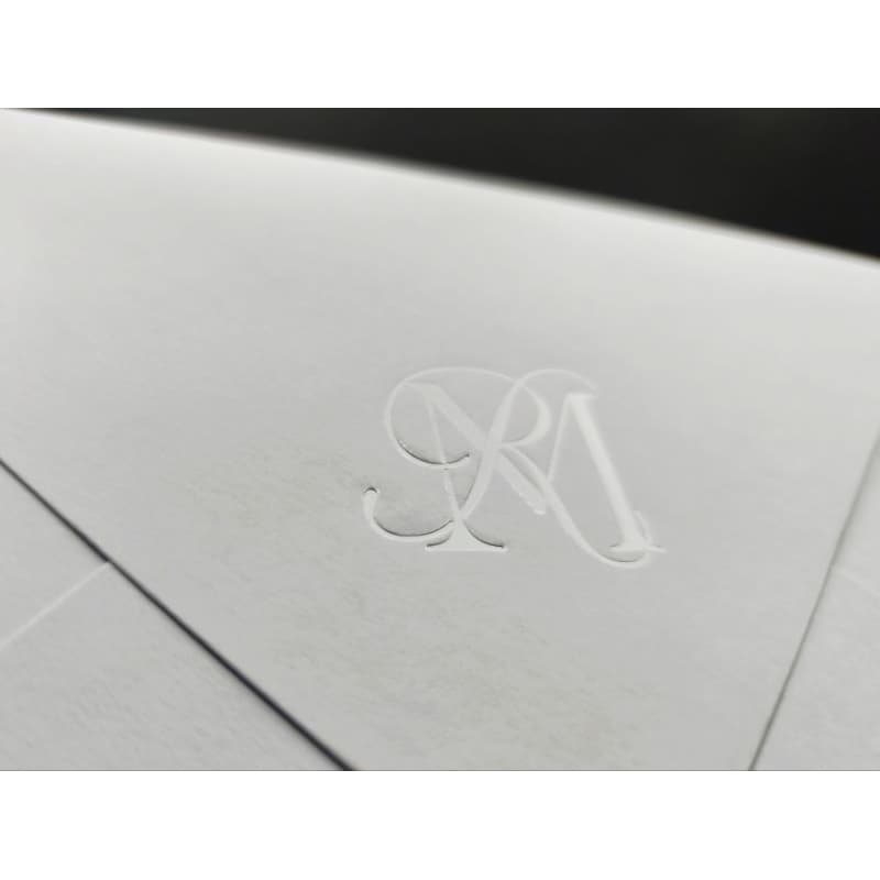 Envelopes  COM SEU MONOGRAMA - logo personalizado do cliente em Pérola papel branco