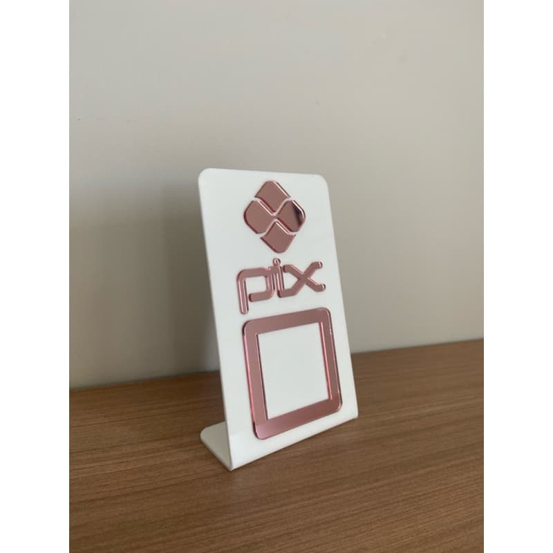 Placa Pix Qrcode Acrilico Maxlaser Display de Pagamento para balcão,mesa