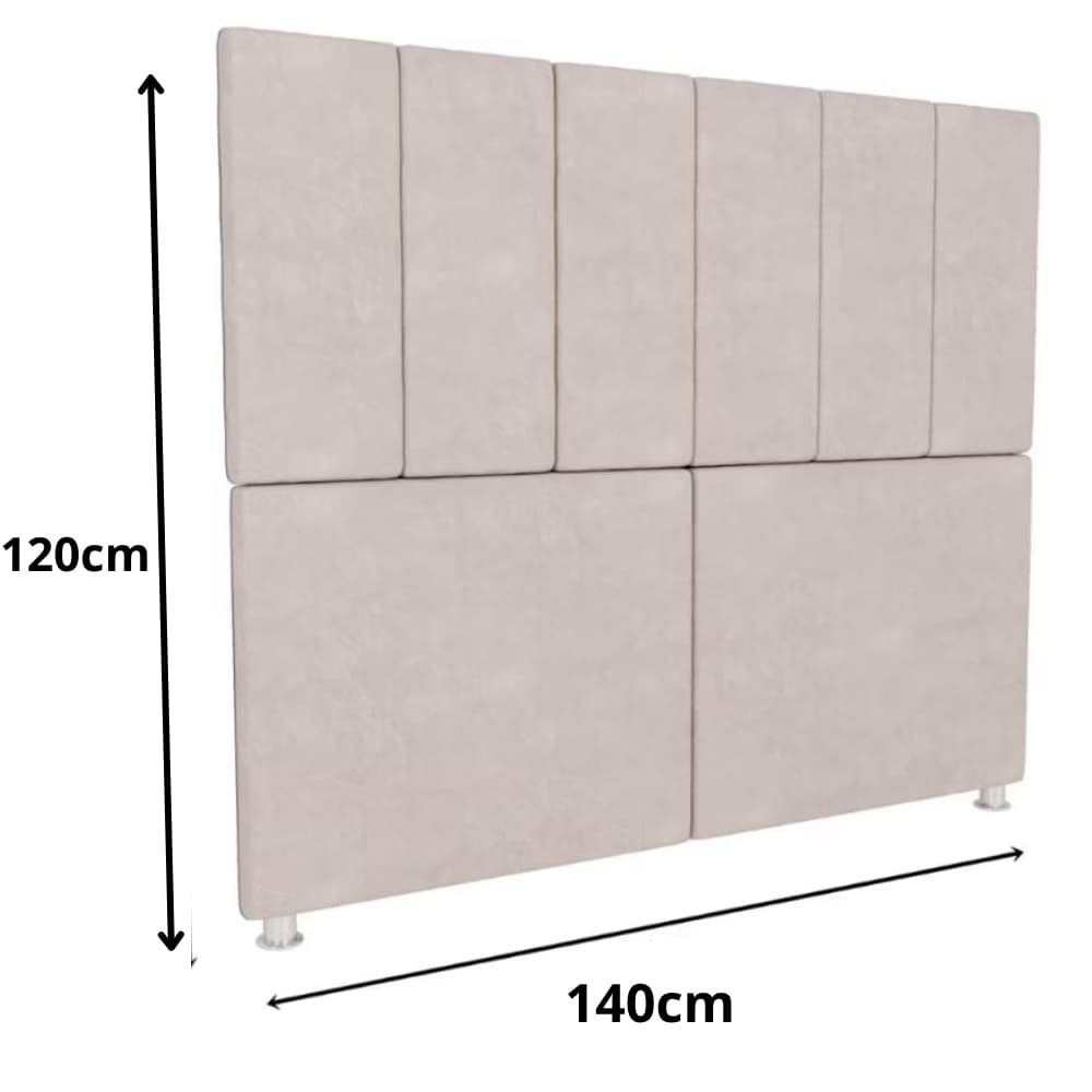 Cabeceira Cama Box Casal 140 Com Pés Luxo Modelo Dubai Várias Cores - LGM Móveis