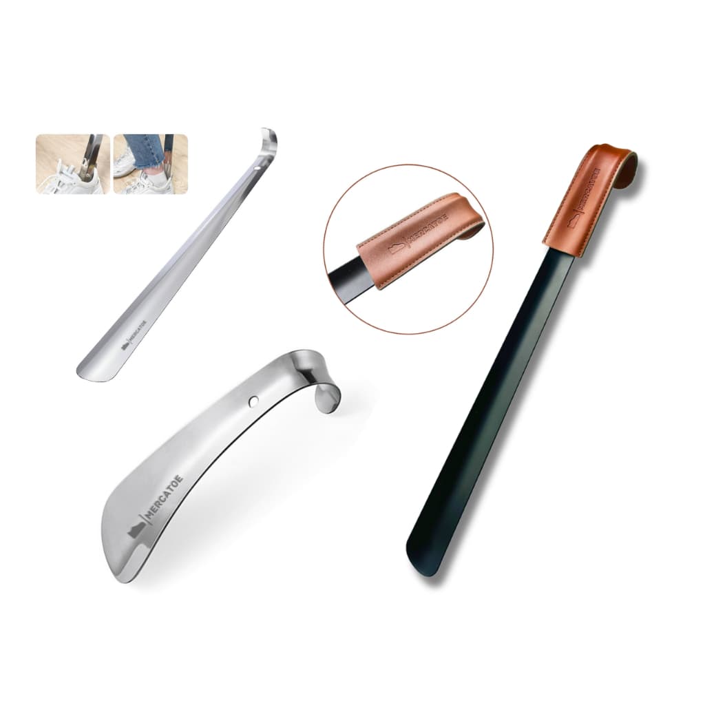 Calçador De Sapatos MERCATOE Premium em AÇO INOX e BOM GOSTO - Ideal para Idosos, grávidas, obesos