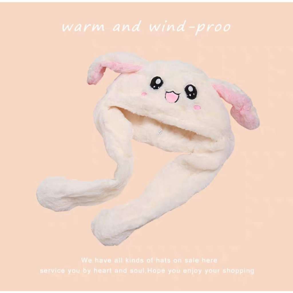 as orelhas de coelho se mexem Com luz. deixando-o fofo, adorável e charmoso! Chapéu com orelhas de coelho super estiloso