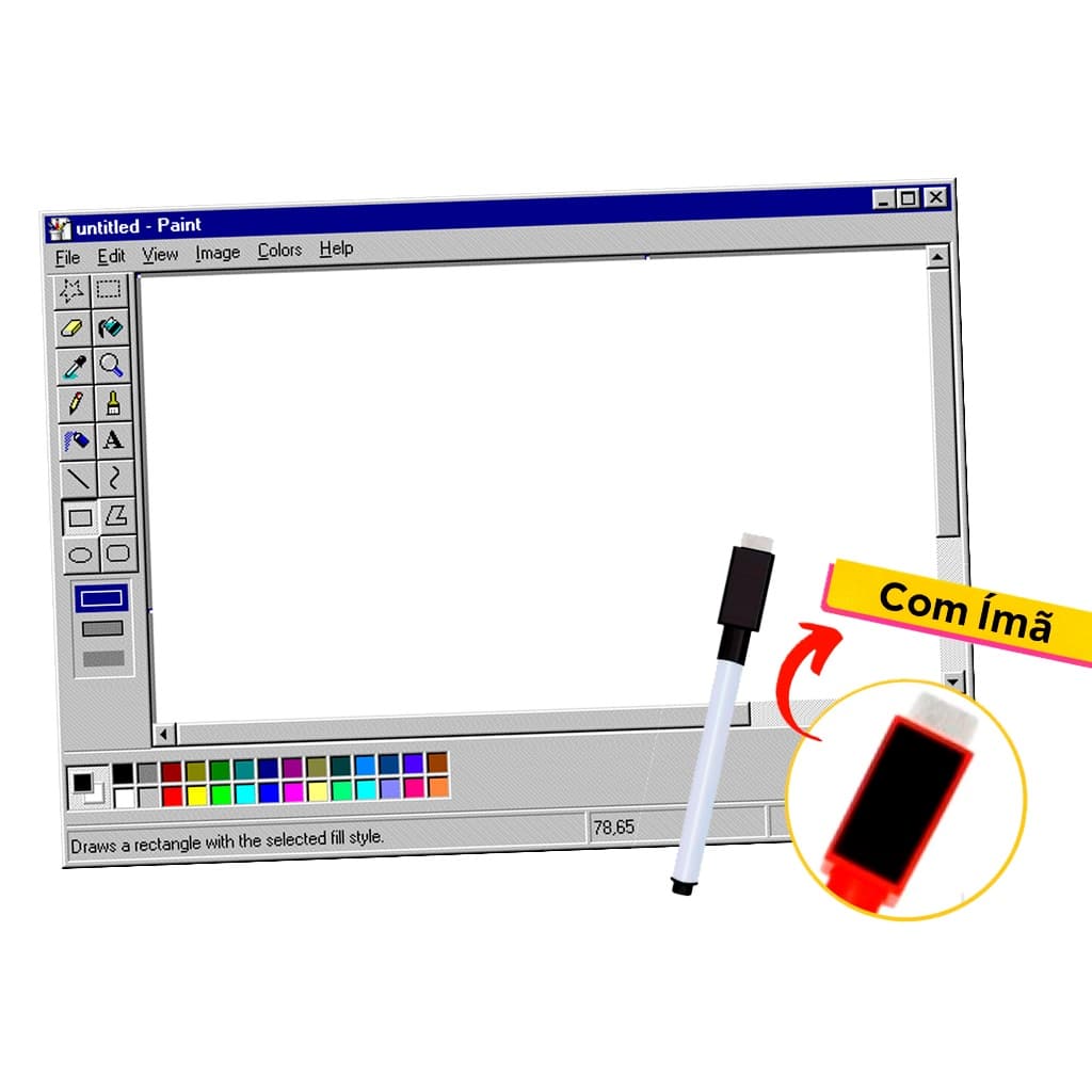 Imã de Geladeira Lousa Magnética e Caneta que Escreve  e Apaga  - Paint- 28x20cm