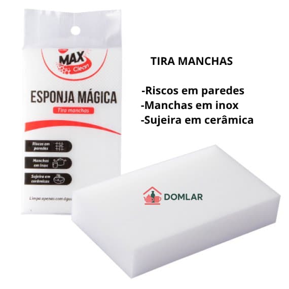 Esponja Mágica Melamina Branca Remove Manchas Riscos Multiuso 10x6cm