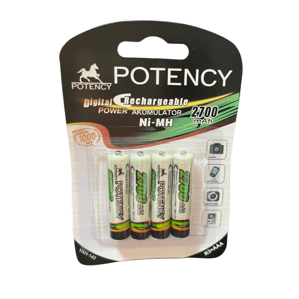 Pilha Aaa Palito Recarregável 2700 Mah 4 Unidades