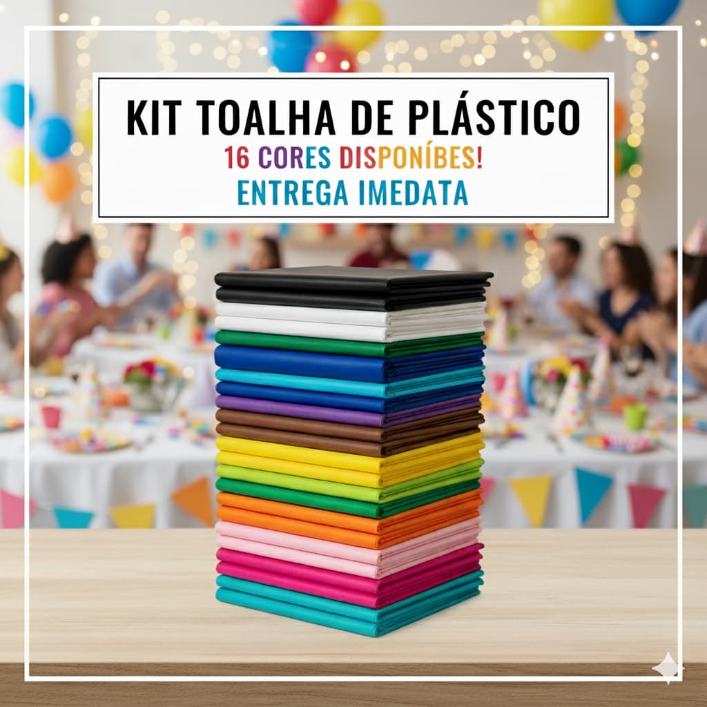 Kit 10/20/30/40 Toalhas de Mesa Plástico 70x70 cm Descartável para Festas, Chá, Eventos e Casamentos