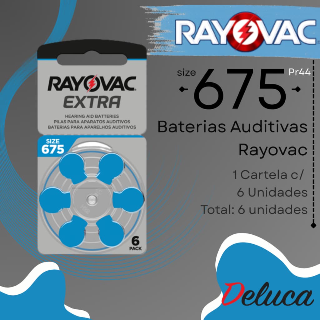 Auditiva Rayovac 675 PR 44  para aparelhos auditivos  1CARTELA