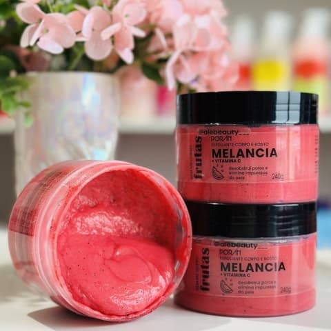 Esfoliante Porán de Melancia - Para Corpo e Rosto, Auxilia na Renovação da Pele PR200