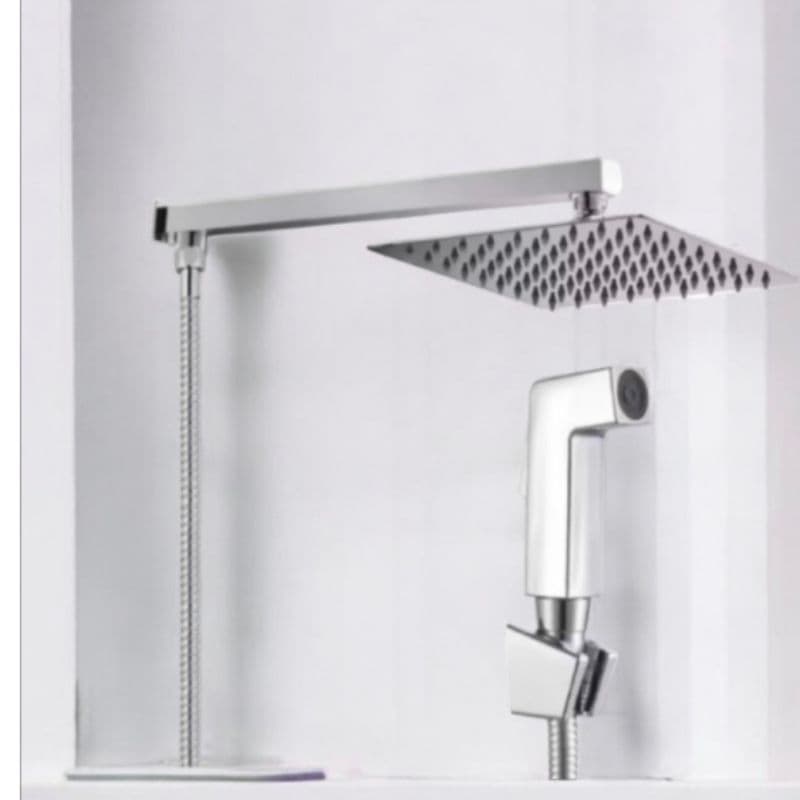 chuveiro com ducha completa aco inox prata 15283+15433c