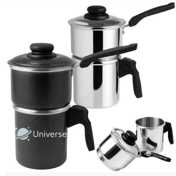 Cuscuzeiro Nordestino  Duplex Individual Cuscuzeira Mini 2 em 1 – Chaleira e Fervedor de Café em Aluminio