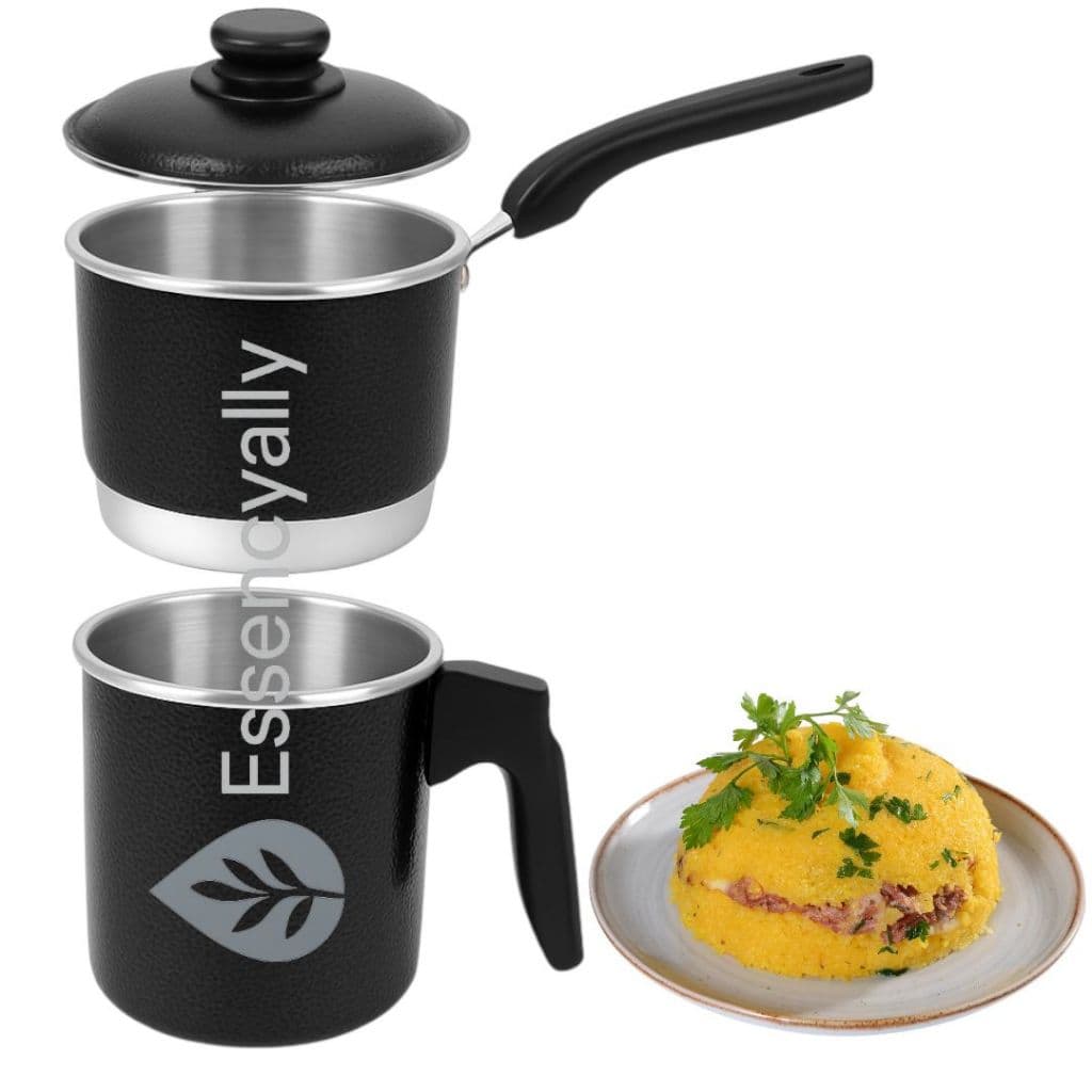 Cuscuzeiro Duplex Cuscuzeira Nordestina indivividual  Mini Multiuso em Aluminio Polido e Craqueado