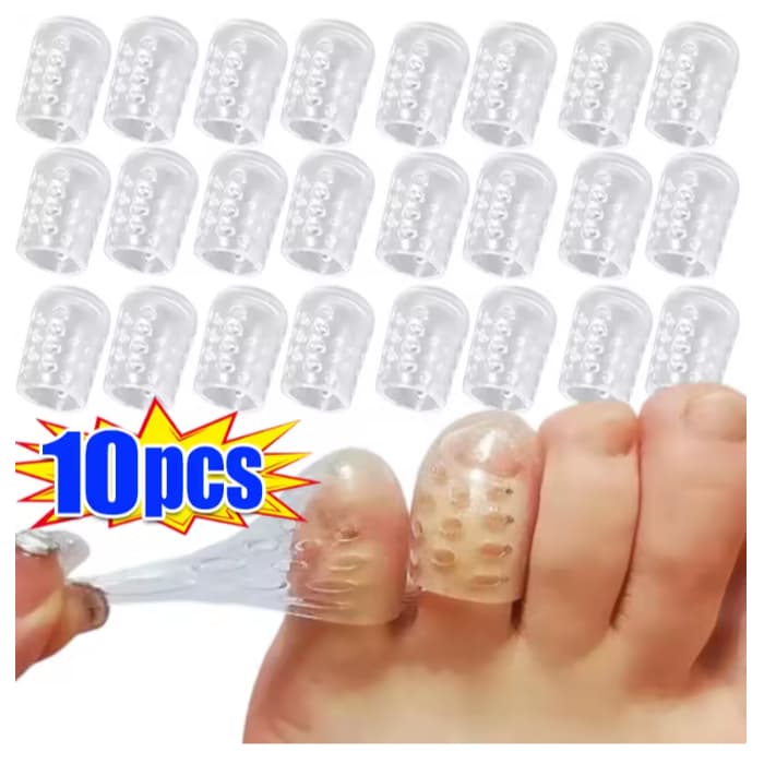 10 Protetor de Dedo de Pé Silicone Respirável Ajustável Dedeiras Anti Calo Unhas Joanete Sapatos Pés
