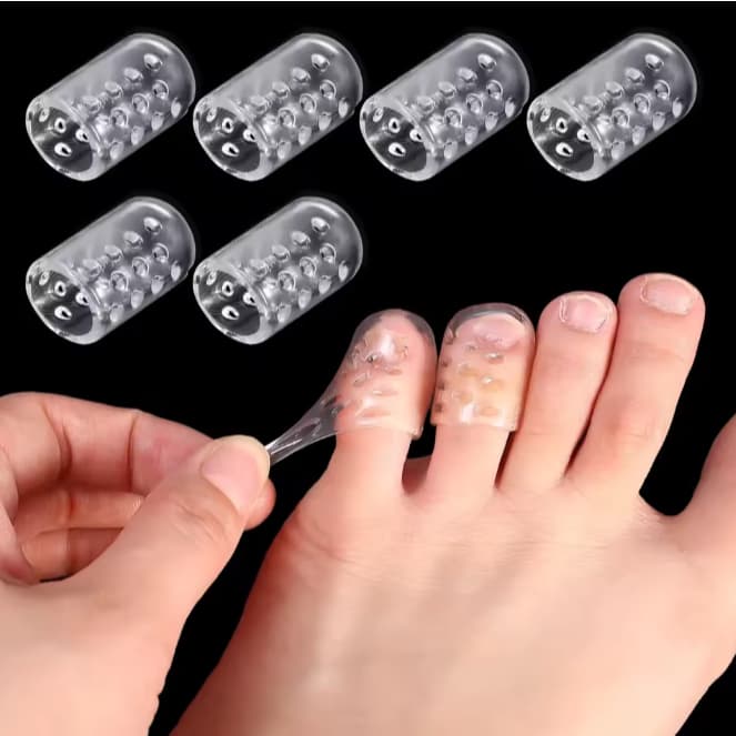 Kit Protetor de Dedo de Pés Silicone Respirável Ajustável Dedeiras Anti Calos Unhas Joanete