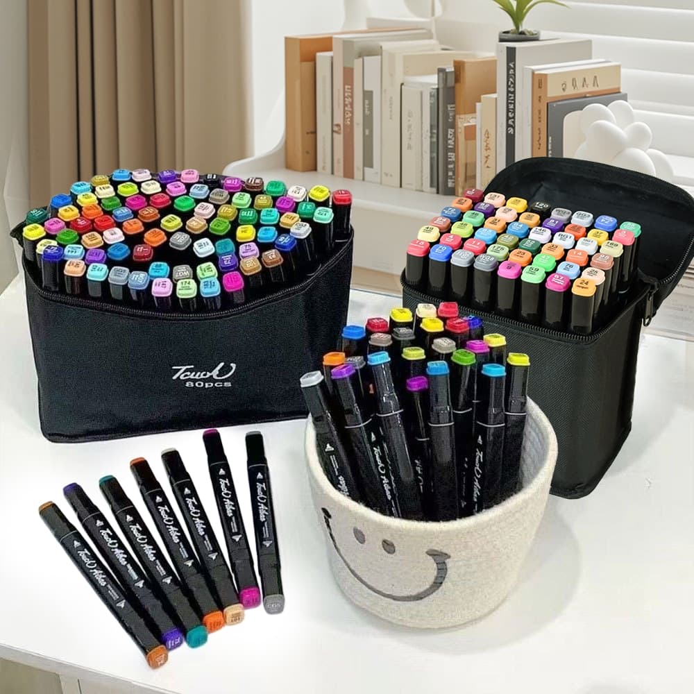 24/36/48/60/80 peças Caneta Marcadora De Ponta Dupla Conjunto De Canetas De Aquarela Especial