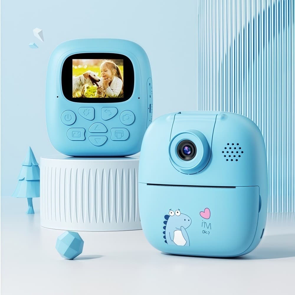 Câmera Infantil Instantânea Digital 24MP Impressão Térmica Full HD Mini Câmera Polaroid