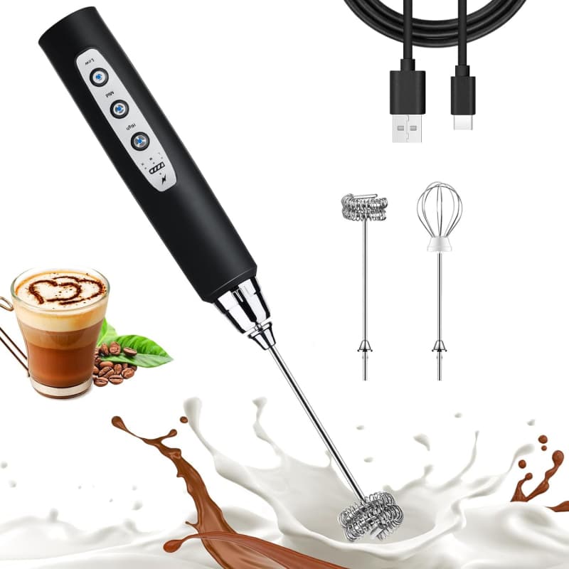 2 em 1Mini Misturador Batedor Mixer Elétrico Para Claras de Ovos Leite Café, para Cozinha Doméstica