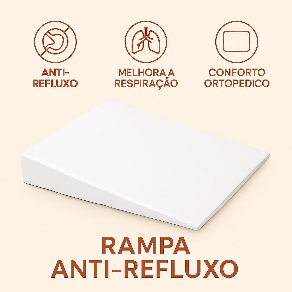 Travesseiro Anti-refluxo Adulto c/ Capa Rampa Berço Grávida Ativa Circulação Sanguínea Alivia Dor