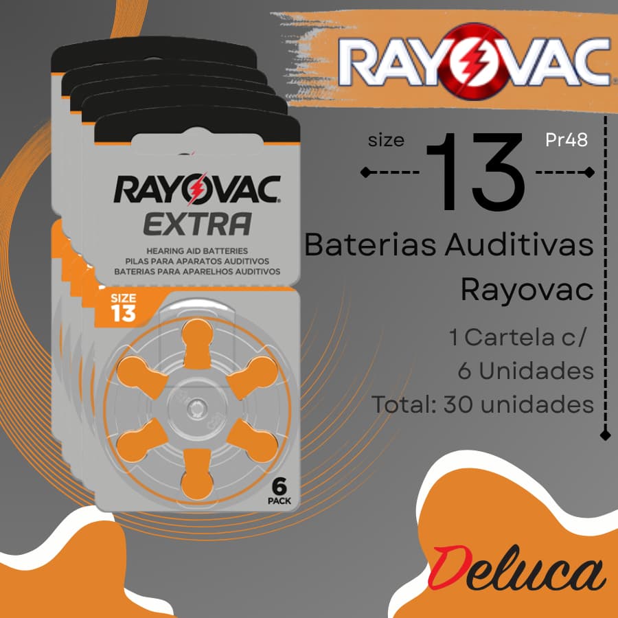 Auditiva Rayovac 13 PR 48 para aparelhos auditivos 05 CARTELA