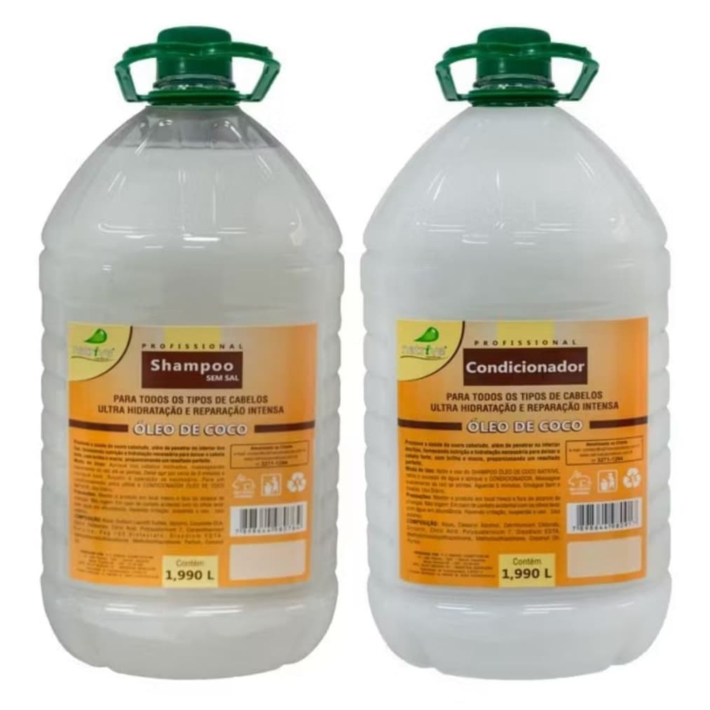 kIT SALÃO DE BELEZA  SHAMPOO + CONDICIONADOR OLEO DE COCO 1,990 LITROS Natrive