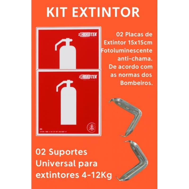 Kit Placa de Extintor. Suporte de extintor.