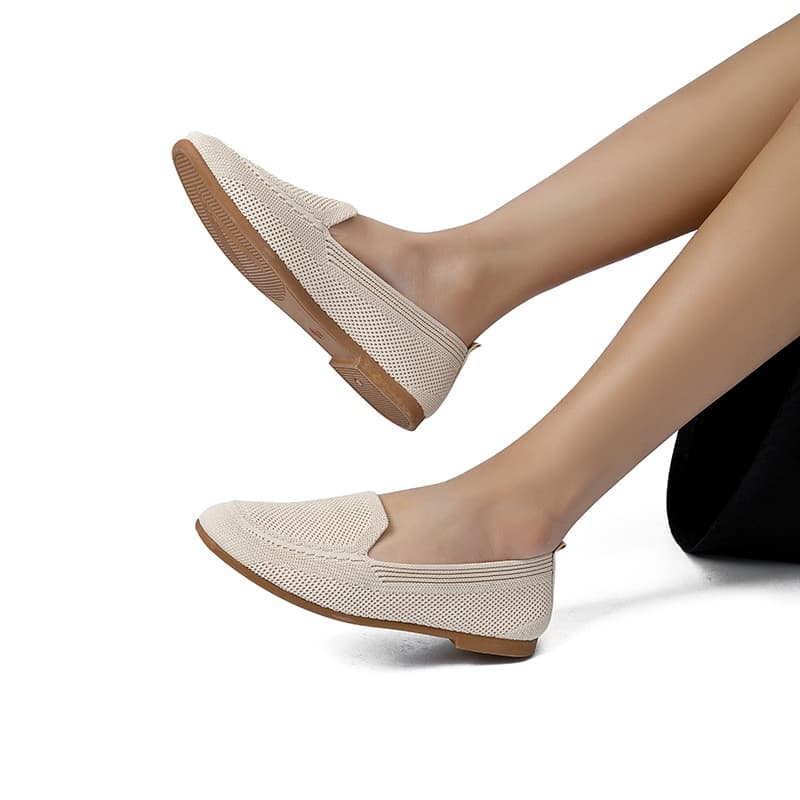 Moda Feminina Sapatos Casuais Mocassins Com Padrão De Bolinhas