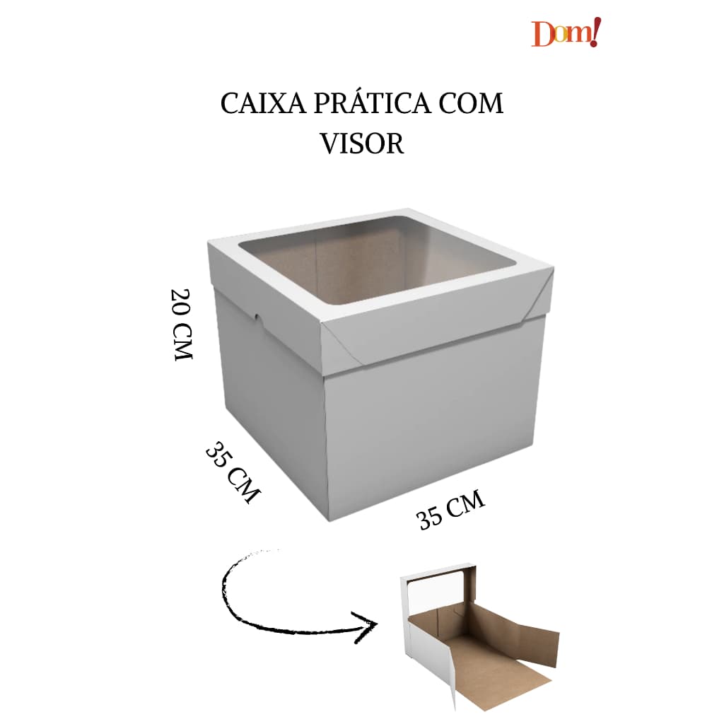 10x Caixas para Bolo Alto / Torta / Confeitaria - Tamanhos Com /Sem Visor