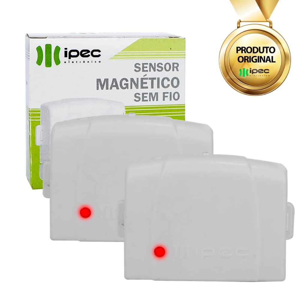 Kit 2 Sensor Magnético Digital S/ Fio Acionador Alarmes Ipec