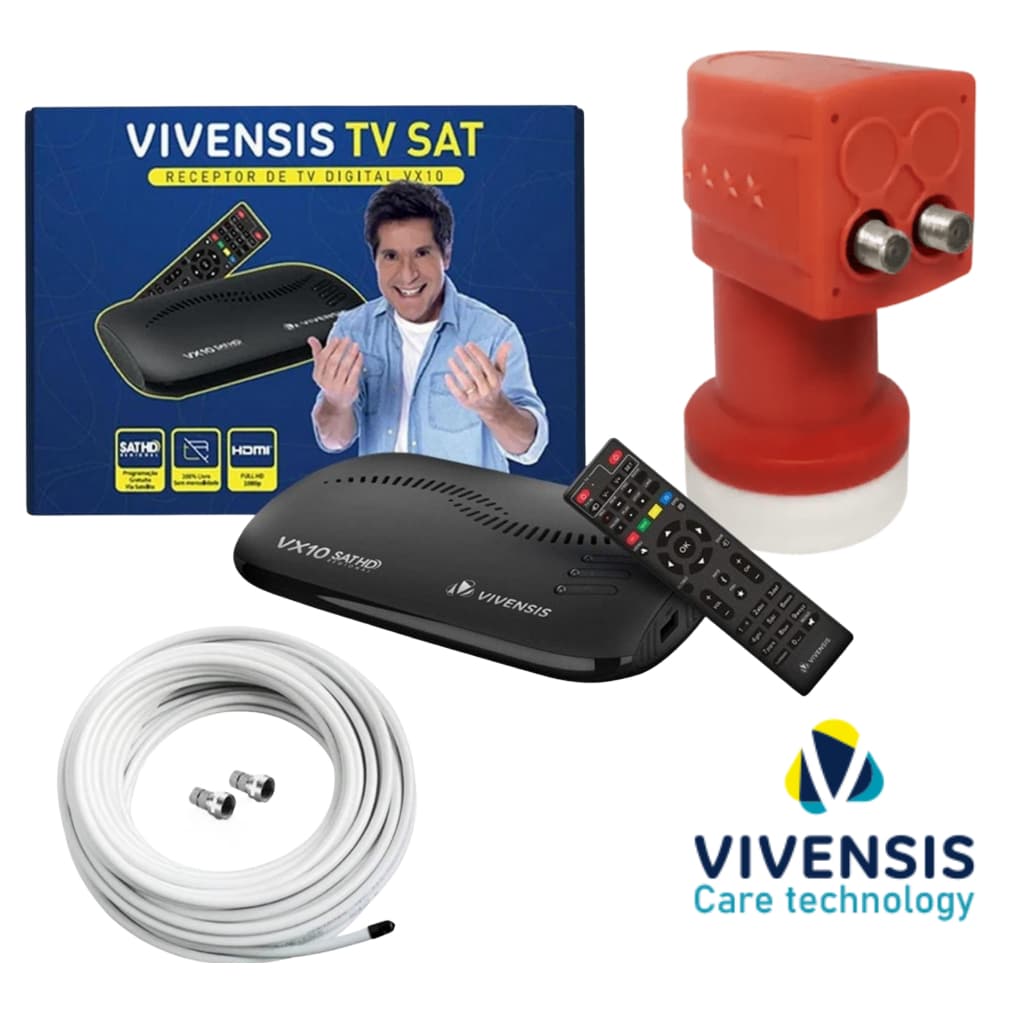 Receptor Vivensis , Cabo Coaxial 15 Metros + LNBF Duplo, Sathdregional D2 B1