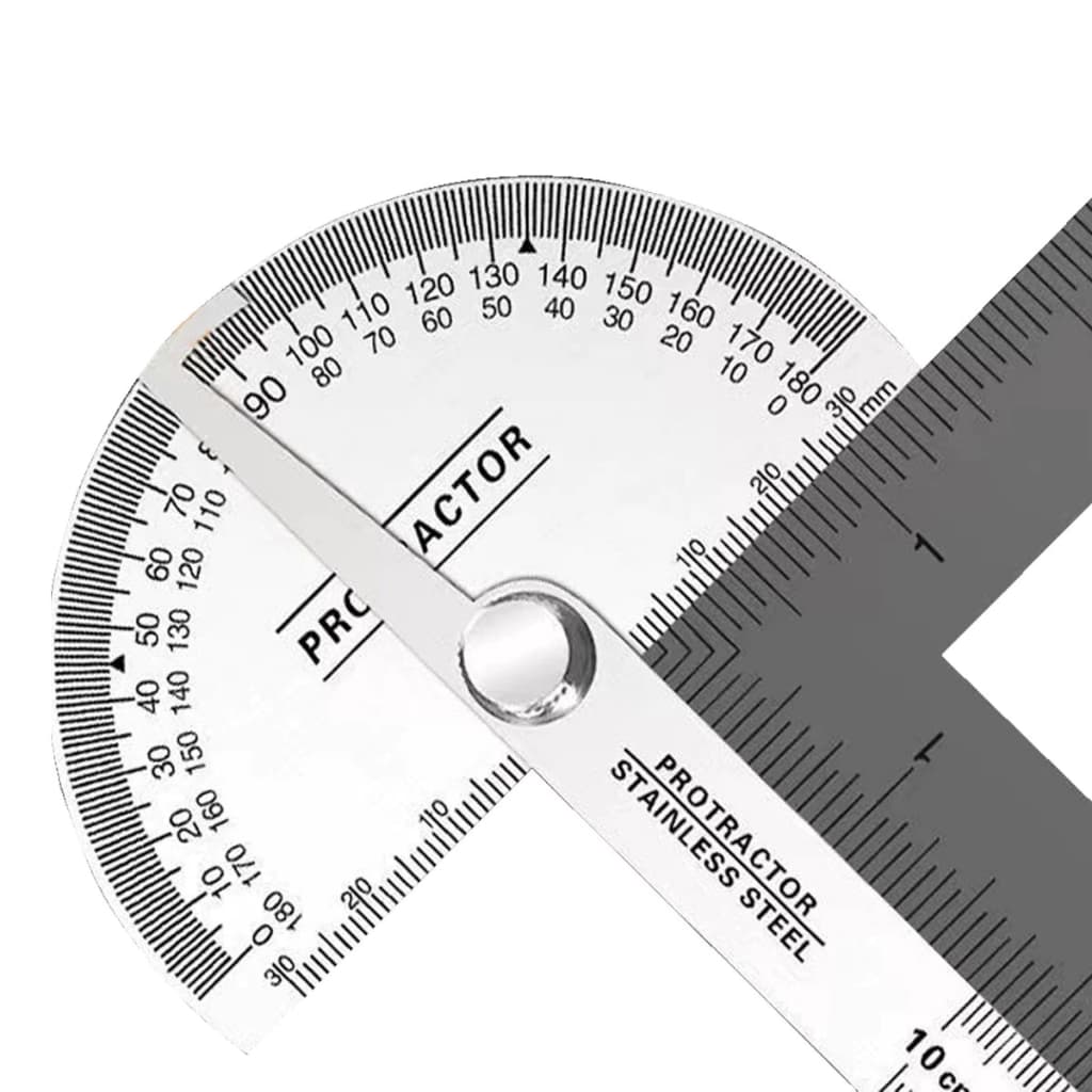 Transferidor 180 Graus Aço Inoxidável com Régua