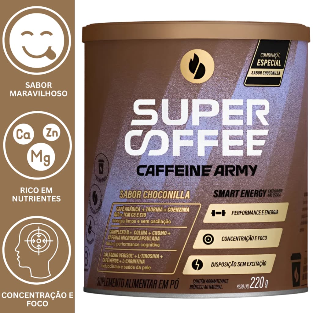 Supercoffee 3.0 Original 220g Caffeine Army – Café com Cafeína Energia e Foco para Treino