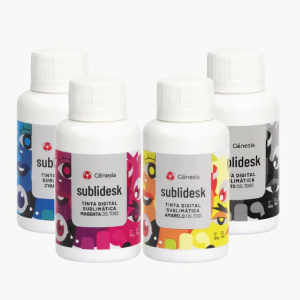Kit 1/2/3/4 Tinta Sublimática Gênesis Sublidesk 100ml | Para Impressoras Epson | Alta Qualidade