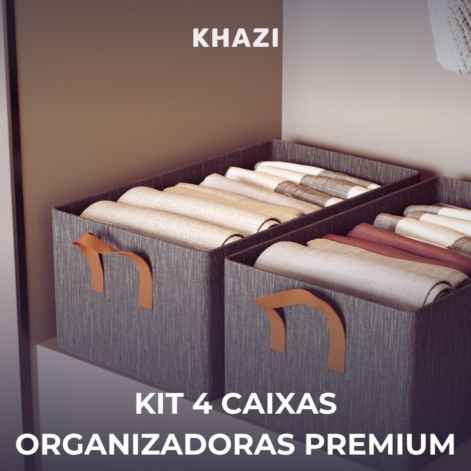 Kit 4 Caixa Organizadora Dobrável Multiuso Roupas Reforçado Caixa para Armazenar Guarda Roupa Rígida