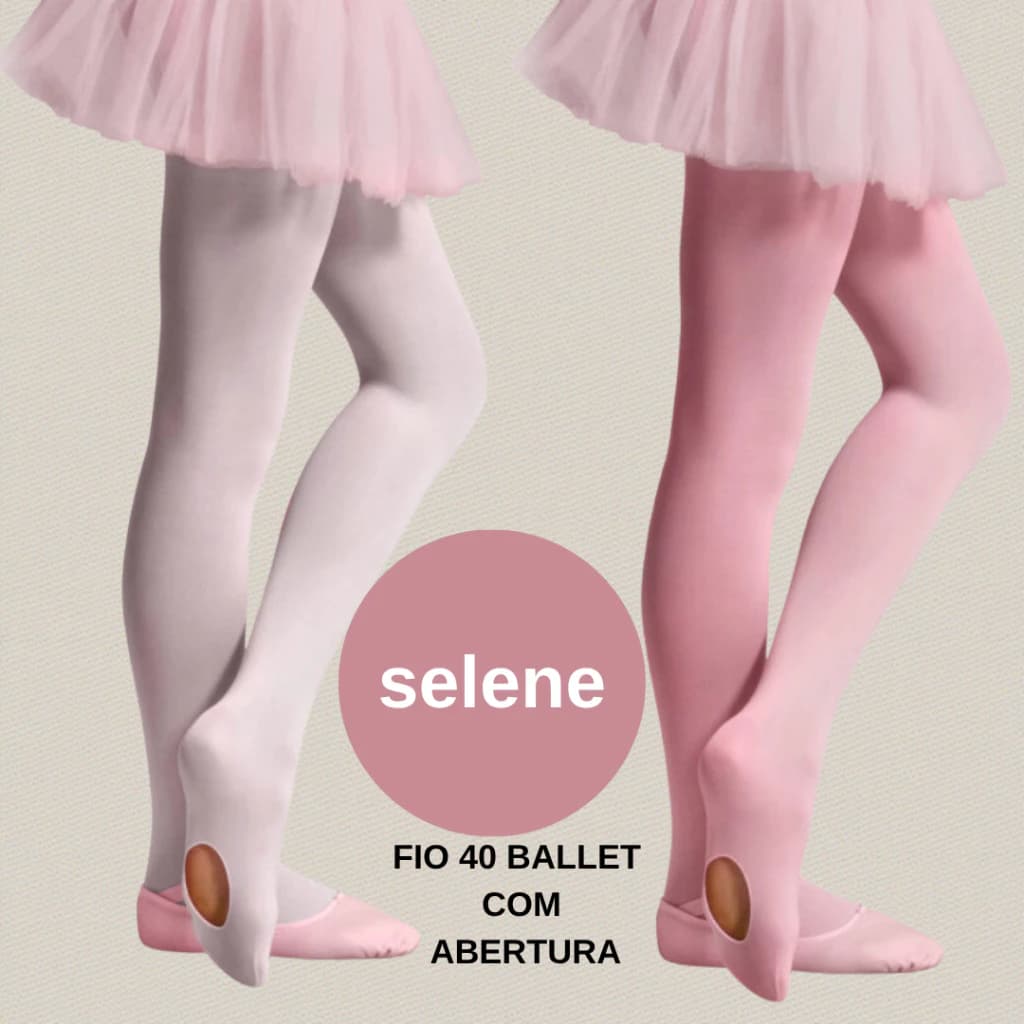 Meia Calça Ballet Infantil Selene com abertura Fio 40