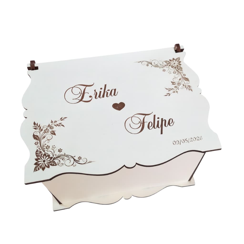 Kit Caixas Tamanho G Convite Luxo MDF Personalizada Casamento Corte a Laser Premium