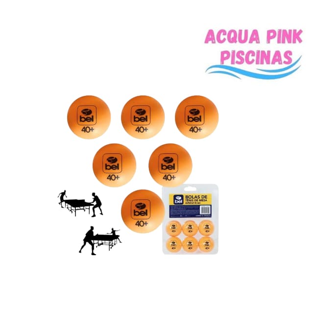 Kit 6 Bolas 40mm Para Tênis De Mesa Ping Pong Bel Sports Laranja