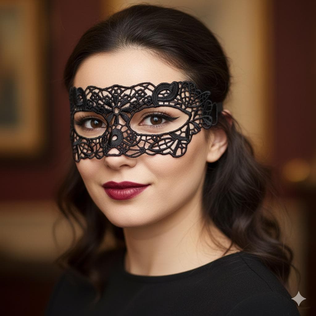 Máscara de Renda Preta Baile de Mascaras Festa Carnaval Fantasia Feminina Veneziana