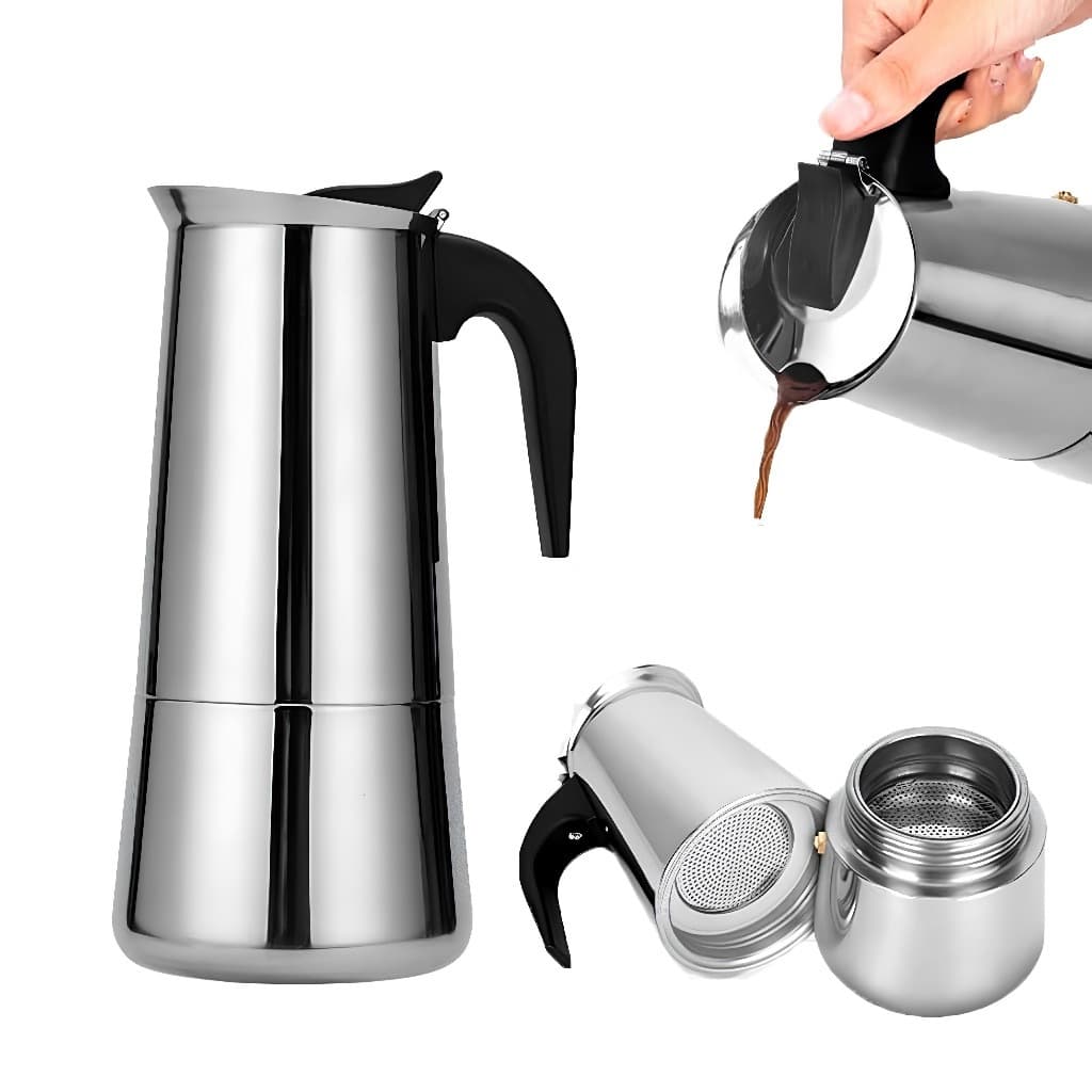 Máquina de Café Cafeteira Italiana 12 Xícaras Expresso em Inox- 600 ml