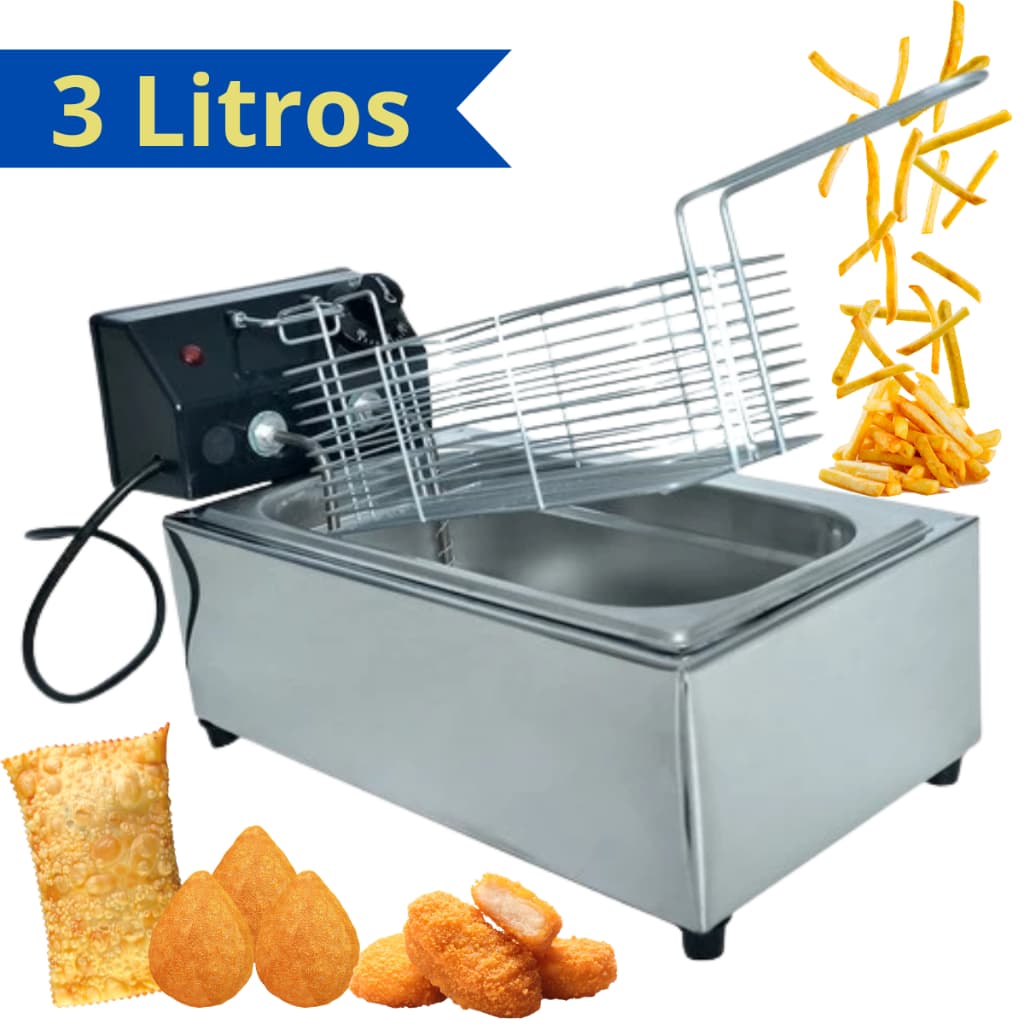 Fritadeira Elétrica 3 litros 1 cuba LINHA INDUSTRIAL OFERTA!