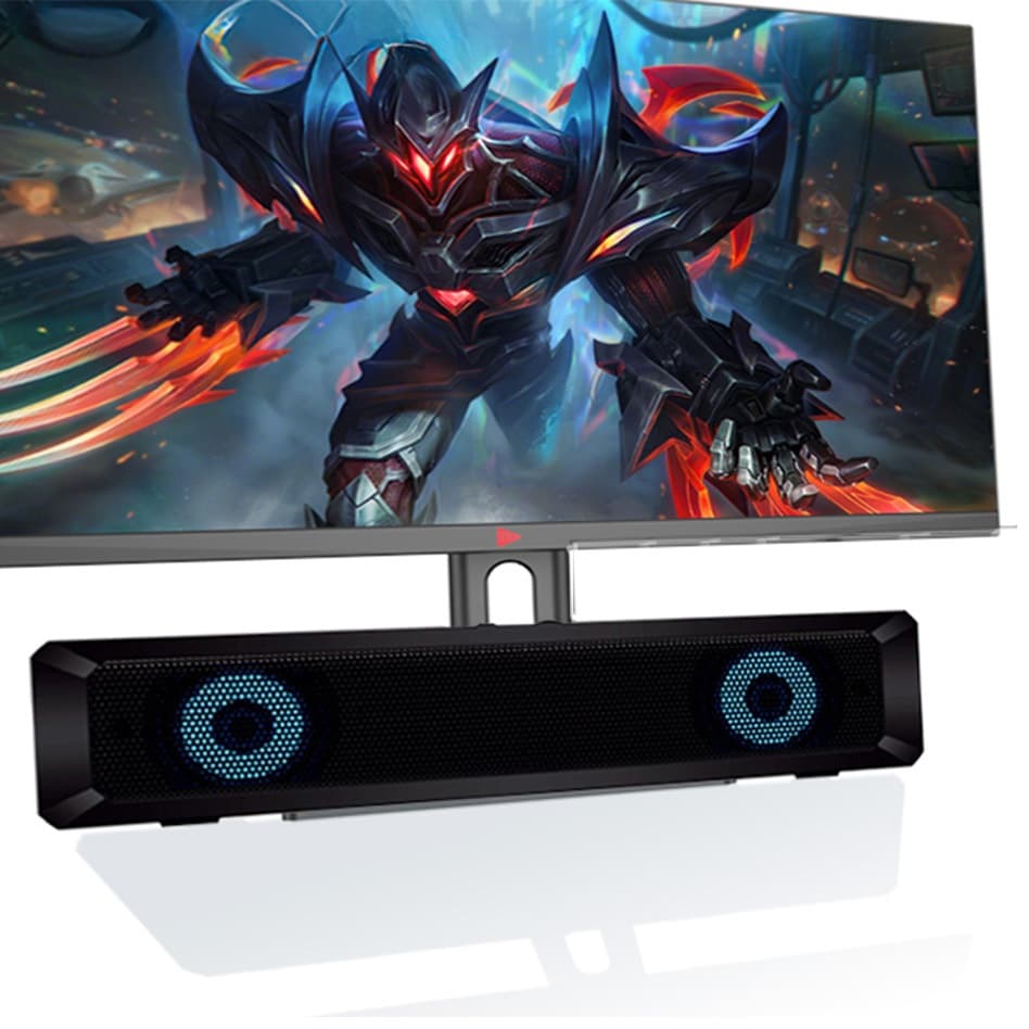 Caixa De Som Soundbar Subwoofer LED RGB 12W Grave Potente Celular Tv PC Celular Usb P2