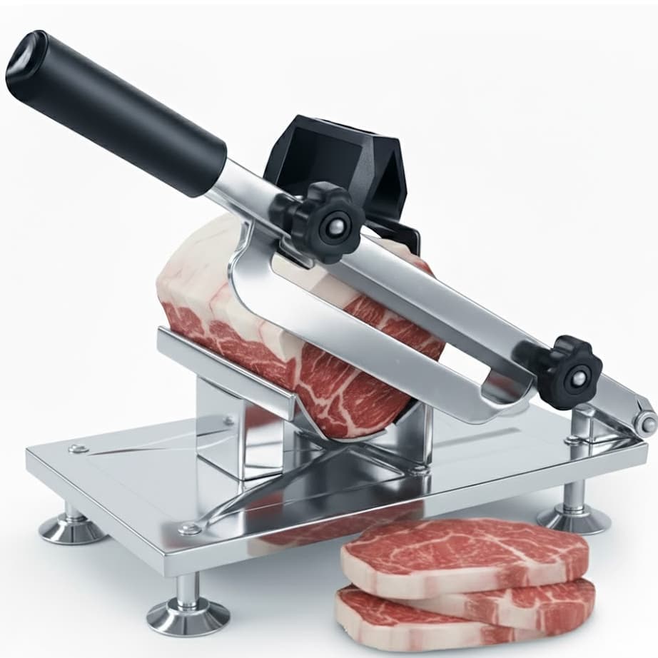 Fatiador Cortador Manual Aço Inox De Cortar Fatiar Carne Congelada Frios Legumes Lâmina Afiada