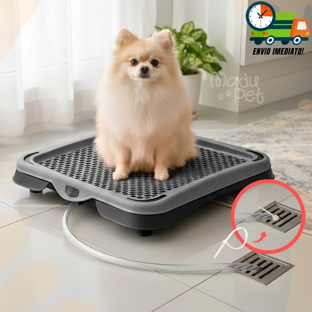 Banheiro Sanitário Com Dreno e Mangueira Lavável Para Cães Tapete Higiênico Envio Imediato
