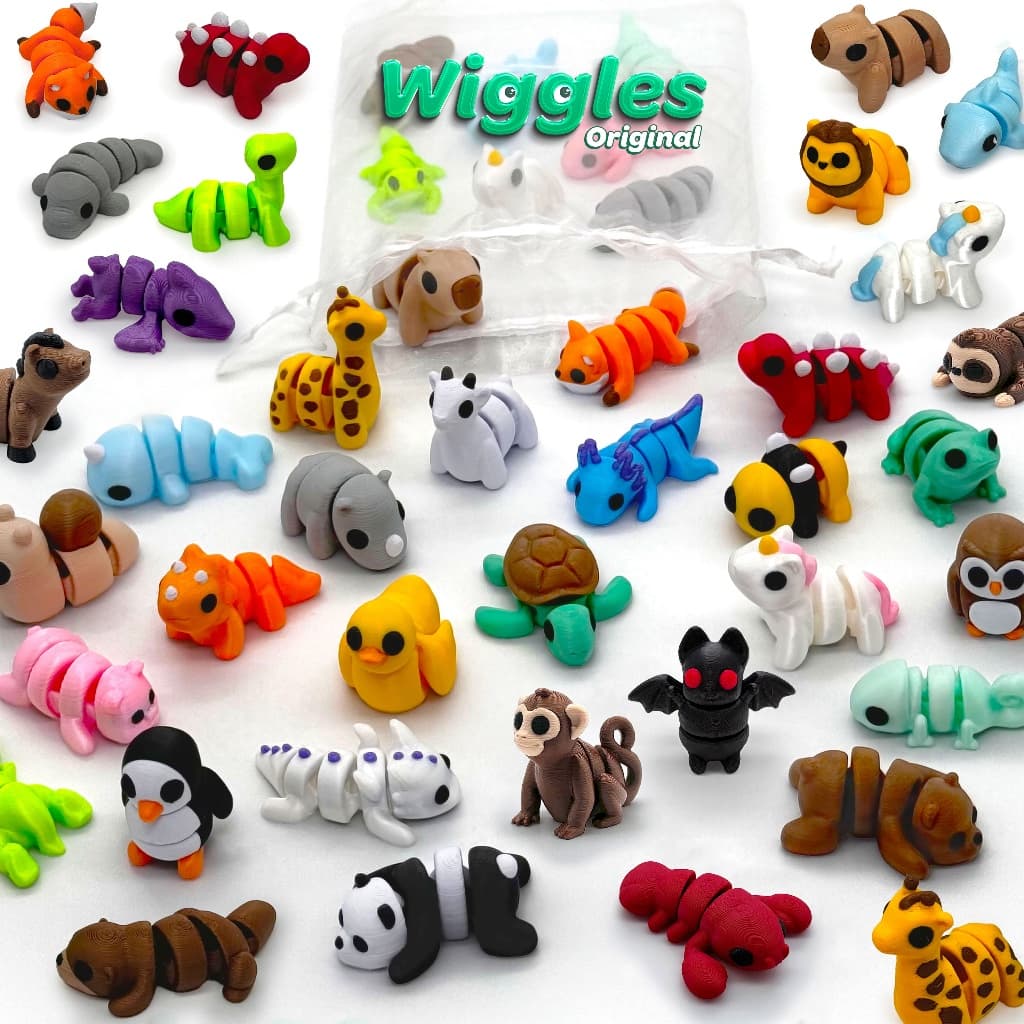 Monte seu Kit - Wiggles Mini Animais Flexíveis Kits 8/12/16 unidades Bixinhos Chaveiro Fidget