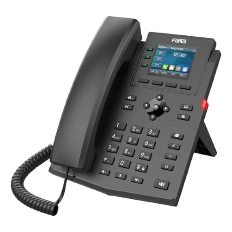 Telefone Ip Fanvil X303g Telefone Ip 4 Linhas Gigabit Poe Com Fonte X303g Cor Preto