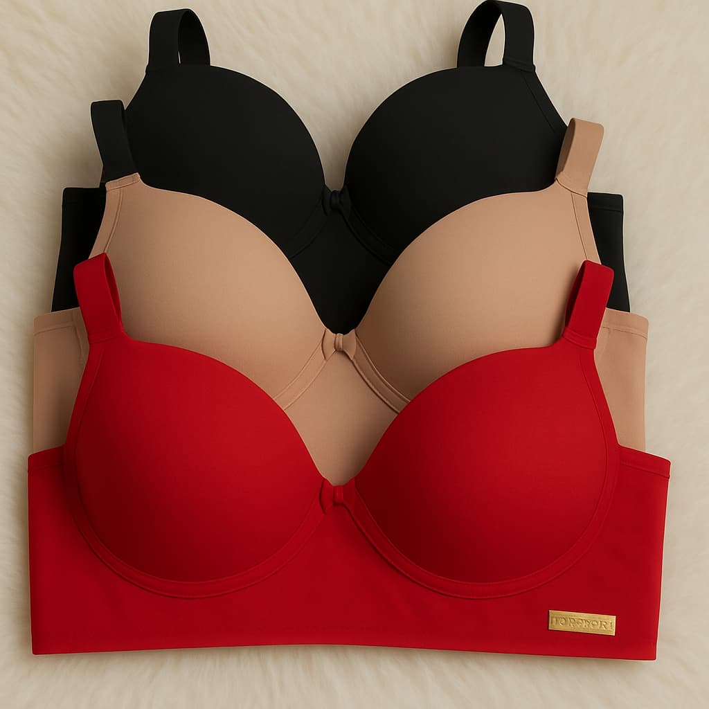 kit c/3 Sutiã Básico Reforçado de Microfibra Com Bojo do P ao GG PROMOÇÃO