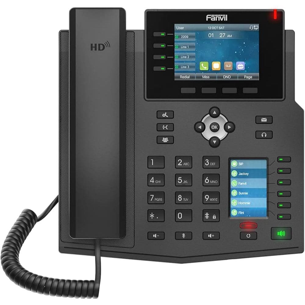 Telefone Fanvil Ip X5u V2 Gigabit 16 Linhas Empresarial Poe Cor Preto