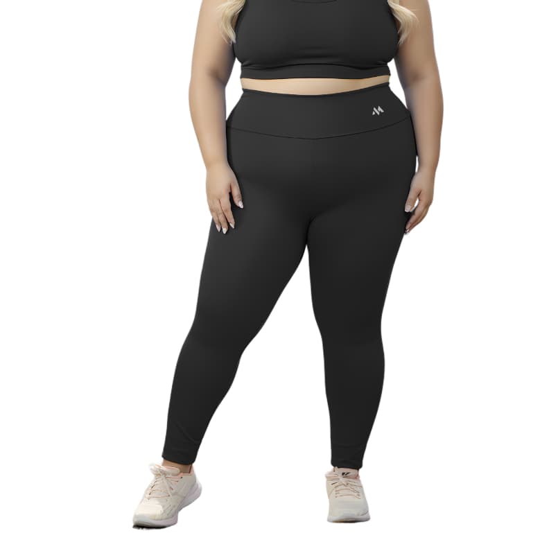 Calça Legging Plus Size Cós alto Zero Transparencia