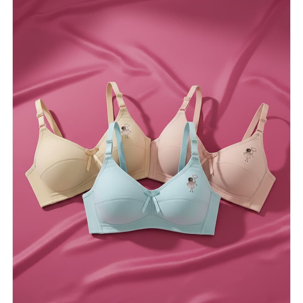 Kit 1, 2 ou 3 Sutiãs Juvenil Infanto Menina – Liso, Sem Aro, Ideal para Escola e Uso Diário Esportivo Esporte Sutian